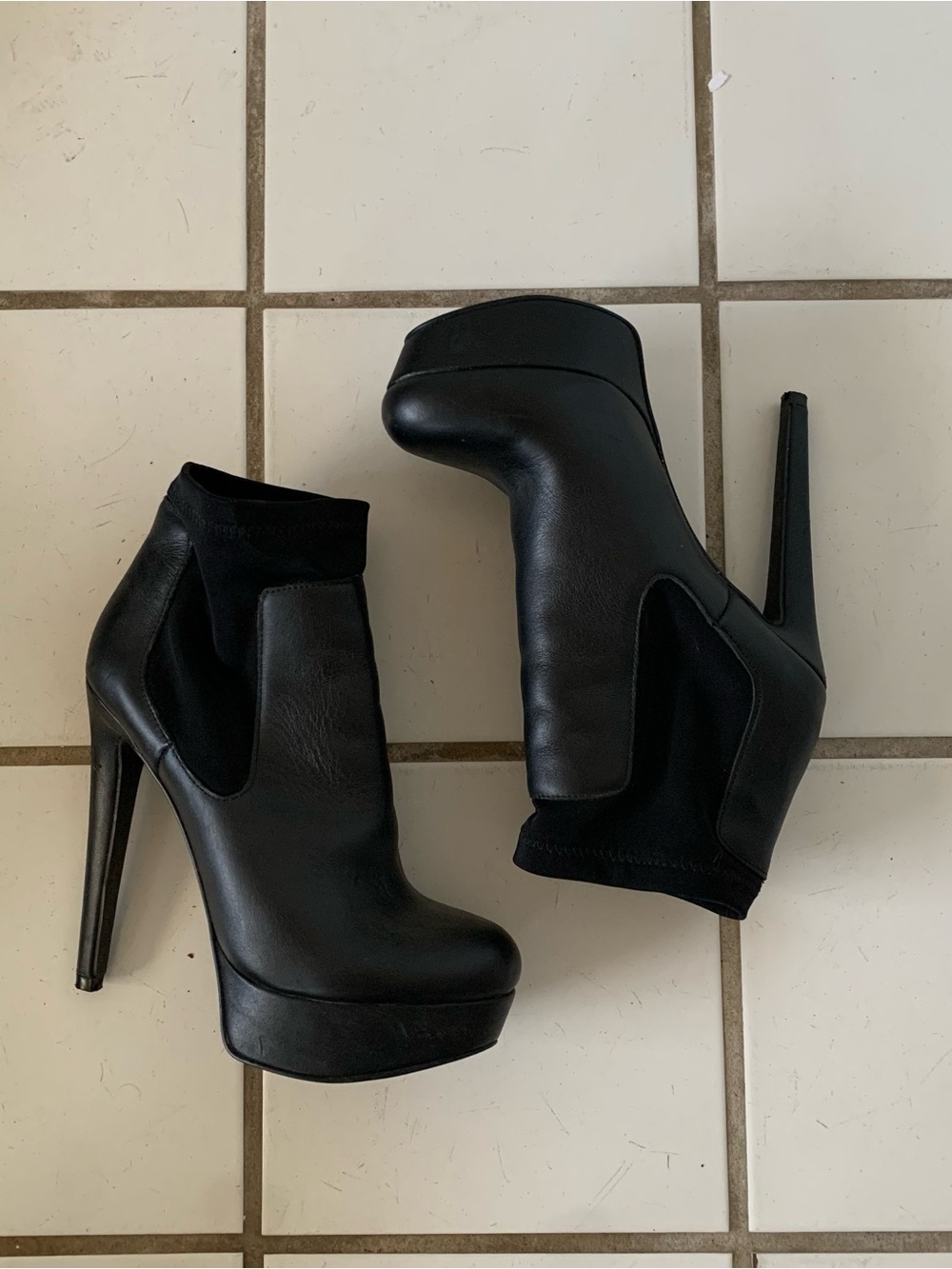 Steve Madden Black Platform Stiletto Ankle Booties